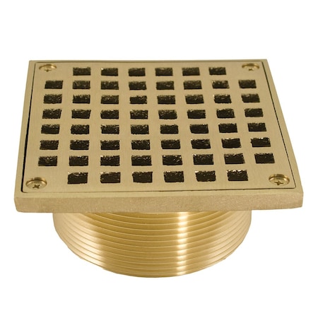 Jones Stephens 3-1/2in. IPS Metal Spud with 5in. Polished Brass Square Strainer D60960
